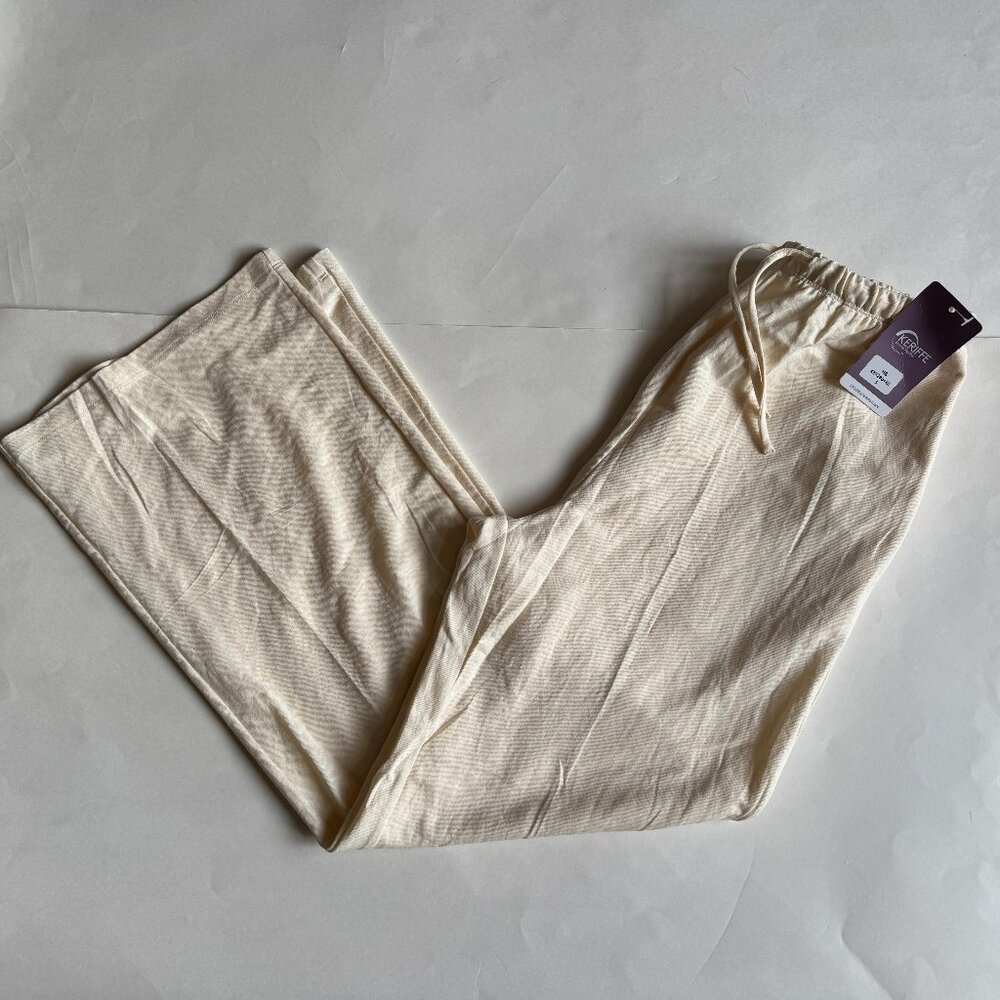Keriffe Flowy Palazzo Lightweight Pants High Waisted Wide Leg Beach Yellow S